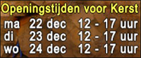 Openingstijden Kerst 2025